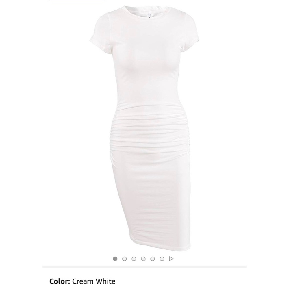 White midi t shirt dress